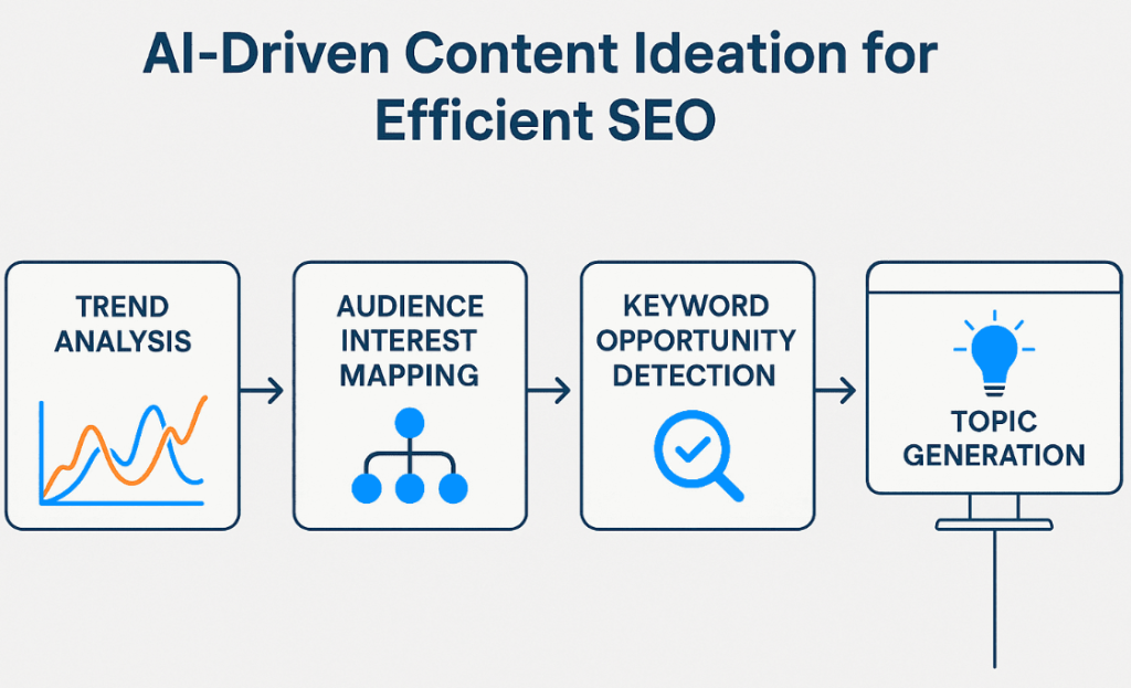 Infographic illustrating the use of Top tools for SEO optimization in digital marketing for content creation and AI search readiness